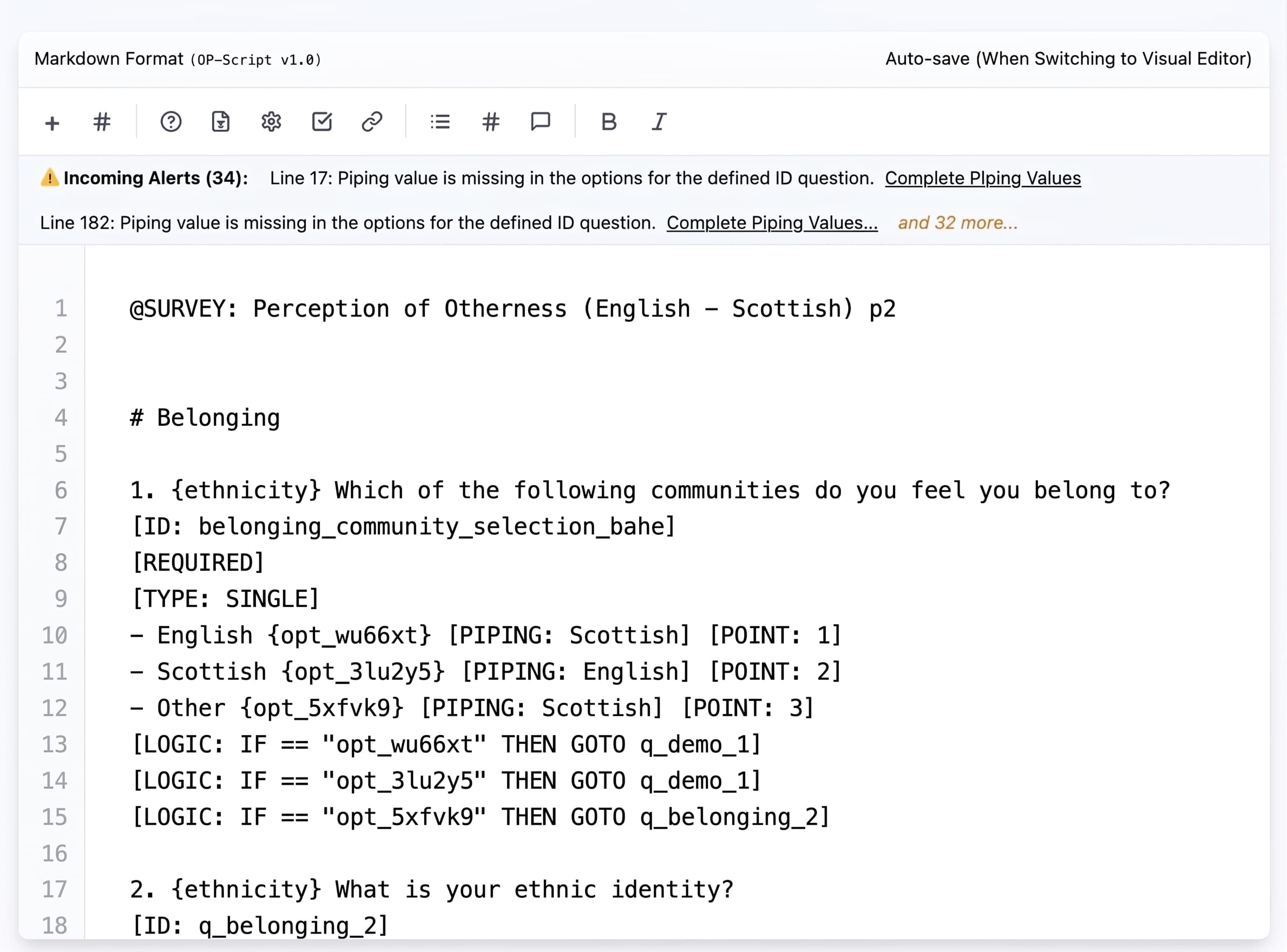 OPScript Editor Interface