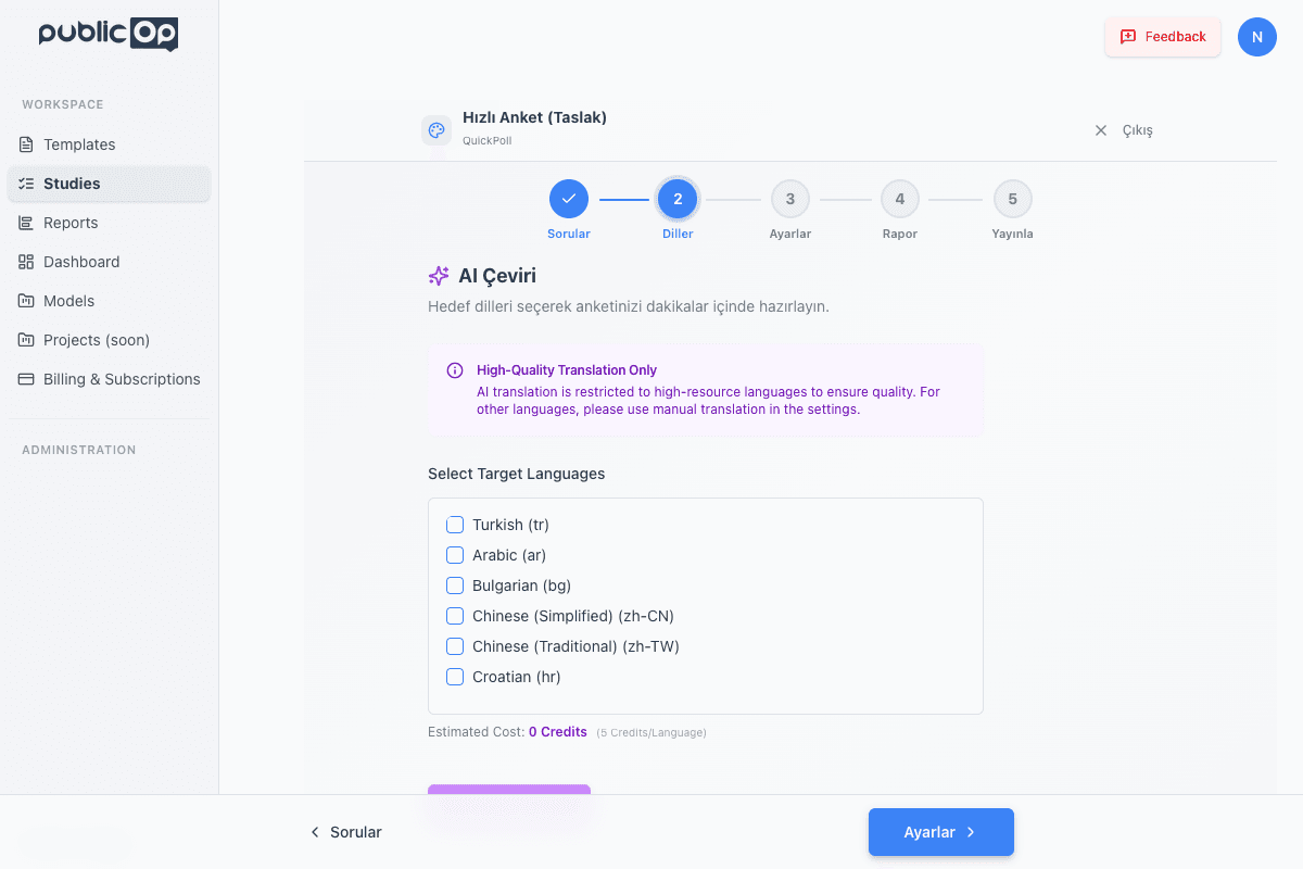 Multilingual Publishing Dashboard